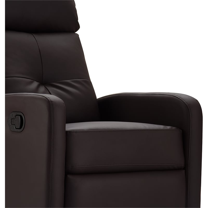 ClickDecor Henderson Leather Recliner Chair Dark Brown
