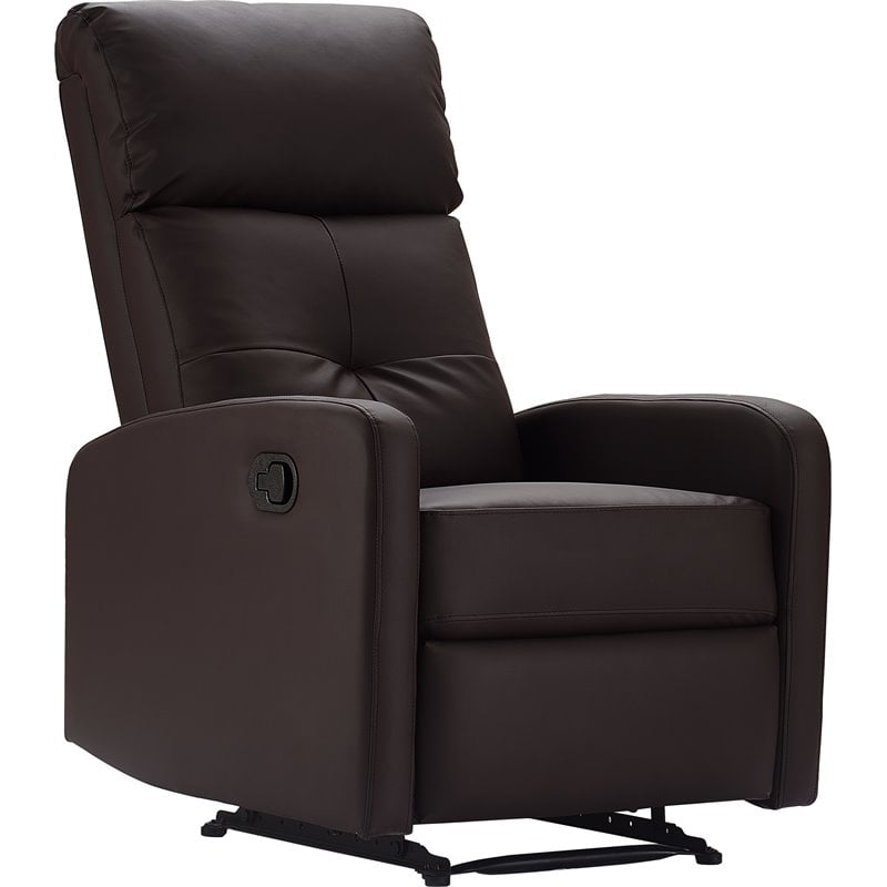 ClickDecor Henderson Leather Recliner Chair Dark Brown