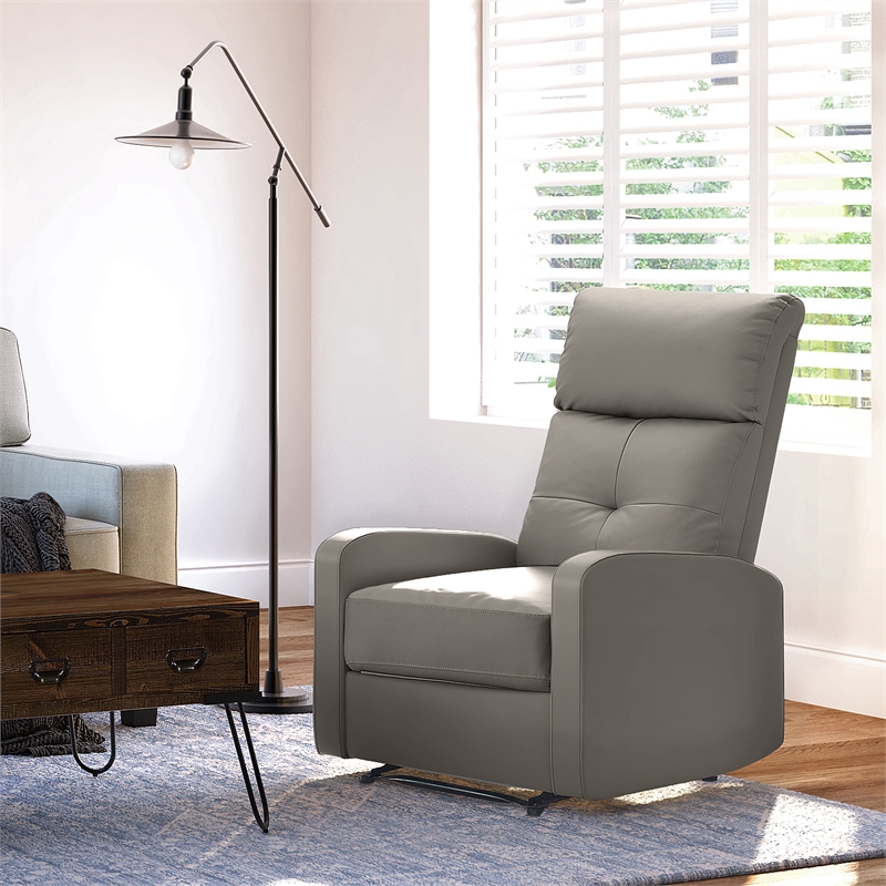ClickDecor Henderson Leather Recliner Chair Gray