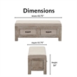 ClickDecor Cottage Upholstered Storage Bench Weathered Ash