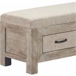 ClickDecor Cottage Upholstered Storage Bench Weathered Ash