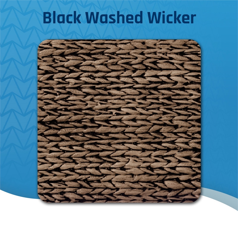 Click365 Storage Trunk Farmhouse Style Large Deep Woven Black Washed Wicker