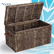 Click365 Storage Trunk Farmhouse Style Large Deep Woven Black Washed Wicker