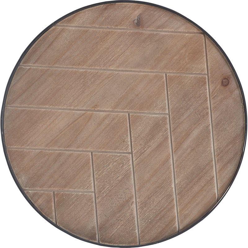 ClickDecor Farmhouse Side Table Wood and Black Metal