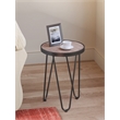 ClickDecor Farmhouse Side Table Wood and Black Metal