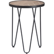 ClickDecor Farmhouse Side Table Wood and Black Metal