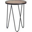 ClickDecor Farmhouse Side Table Wood and Black Metal