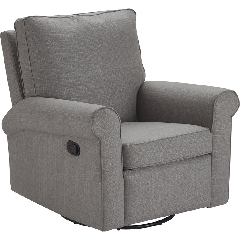 ClickDecor Hughes Swivel Recliner Chair Gray