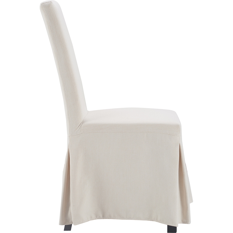 Finch Hayes Parsons Dining Chairs with Removable Slipcover Set of 2 Ivory White