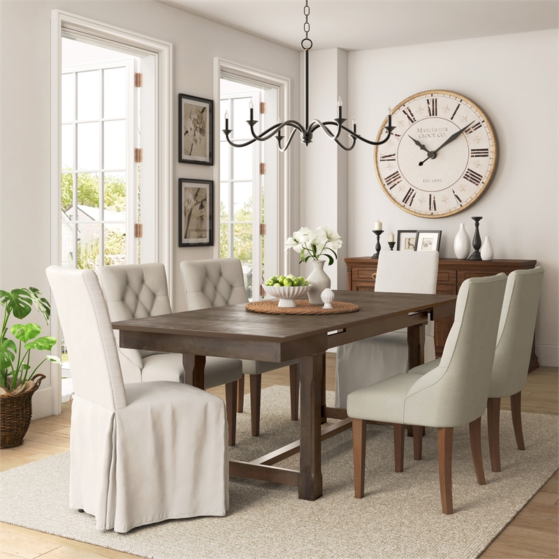 Finch Hayes Parsons Dining Chairs with Removable Slipcover Set of 2 Ivory White