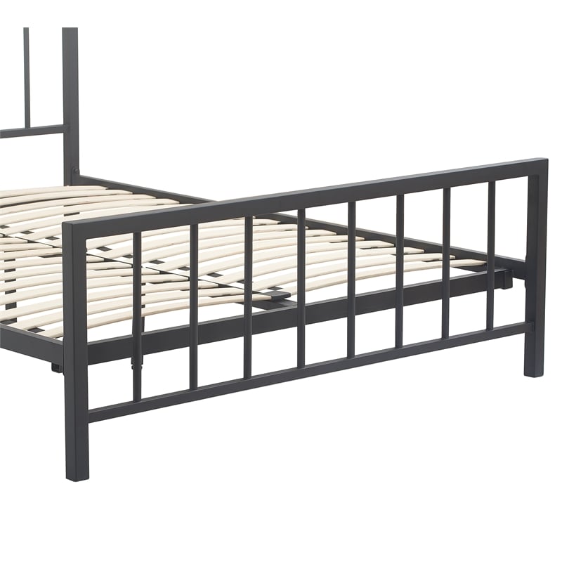 ClickDecor Evans Modern Metal Platform Queen Bed in Black