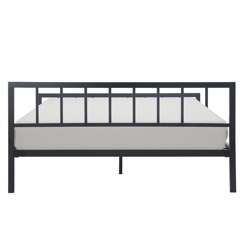 ClickDecor Evans Modern Metal Platform Queen Bed in Black