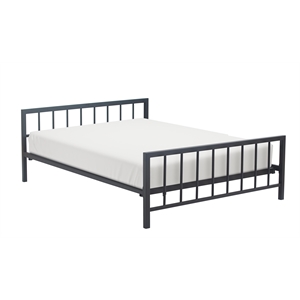 ClickDecor Evans Modern Metal Platform King Bed in Black