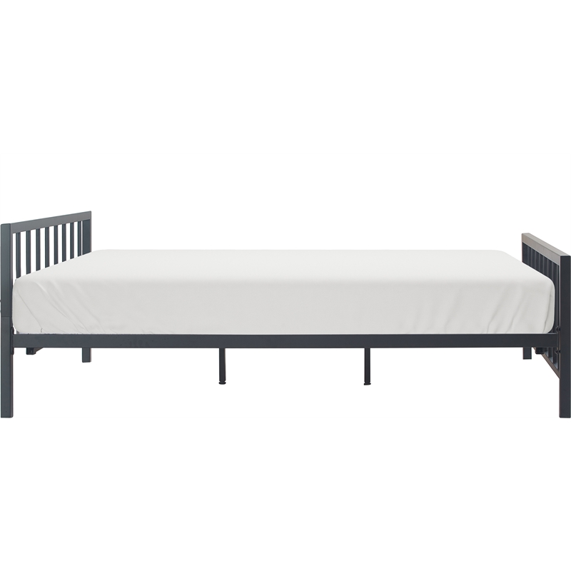 ClickDecor Evans Modern Metal Platform King Bed in Black