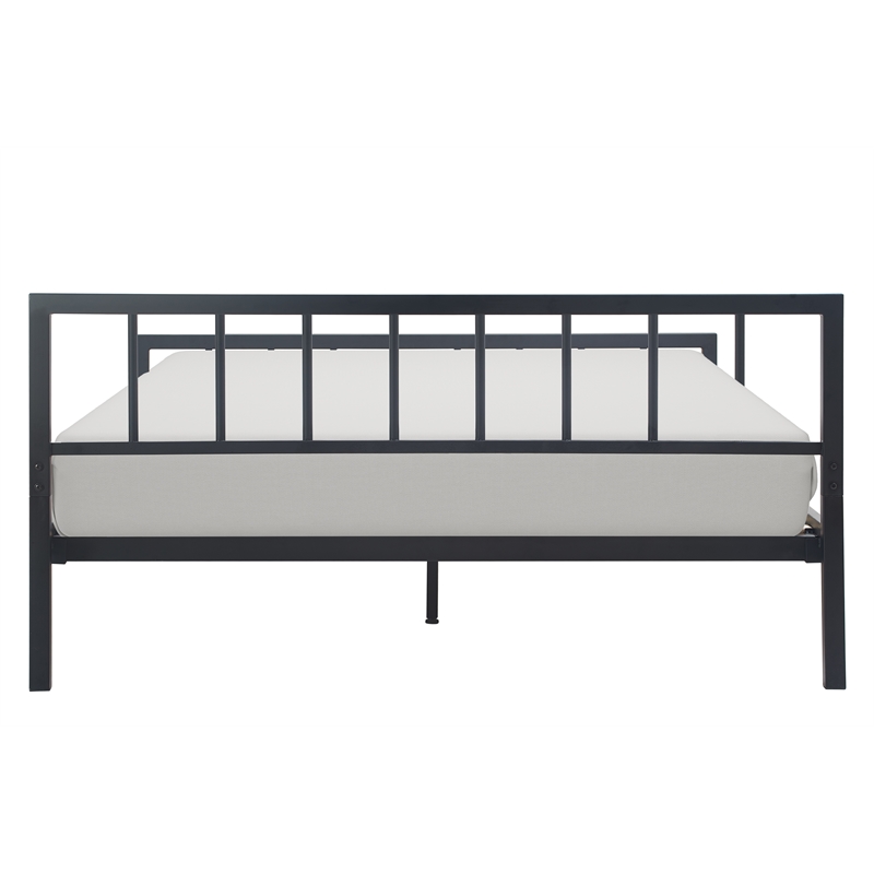 ClickDecor Evans Modern Metal Platform King Bed in Black