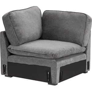 Click Decor Modular Fabric Corner Chair in Charcoal
