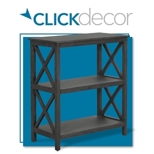 clickdecor thompson 2 tier shelf dark gray