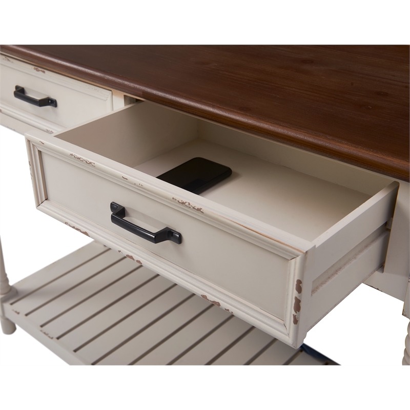 ClickDecor Baker Console Table Antique White