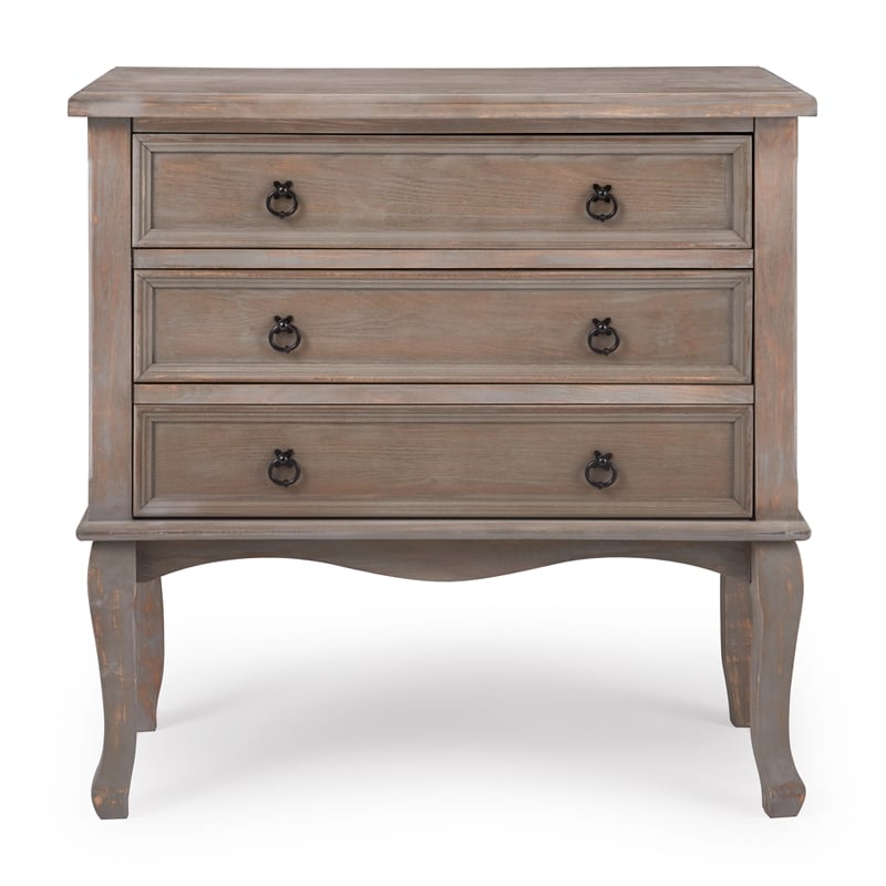 ClickDecor Thomas 3 Drawer Chest Gray