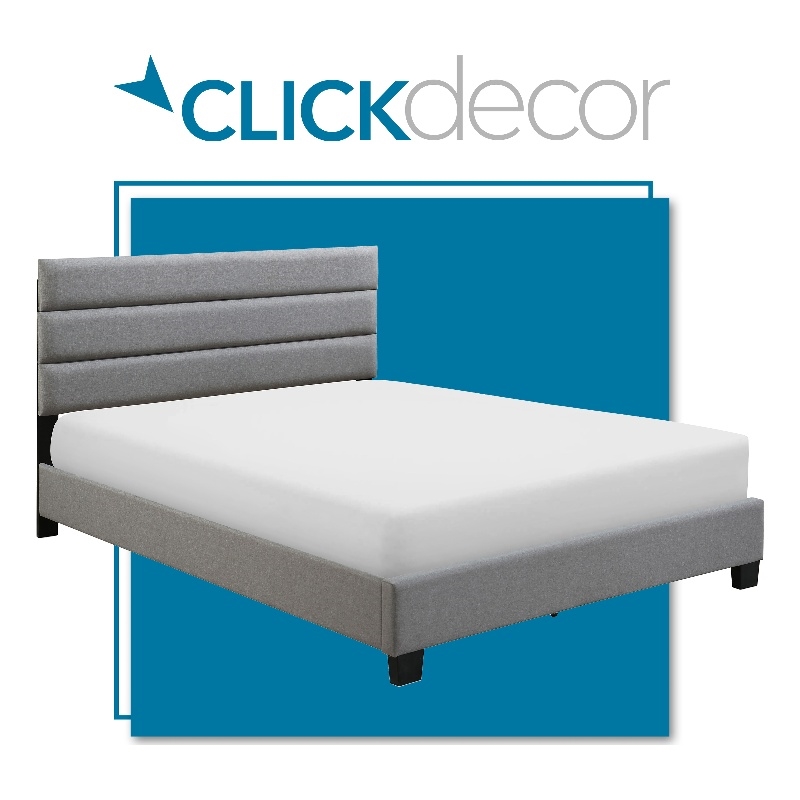 ClickDecor Hudson Upholstered Bed Queen Gray