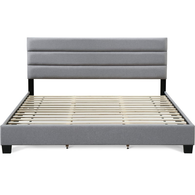 ClickDecor Hudson Upholstered Bed King Gray