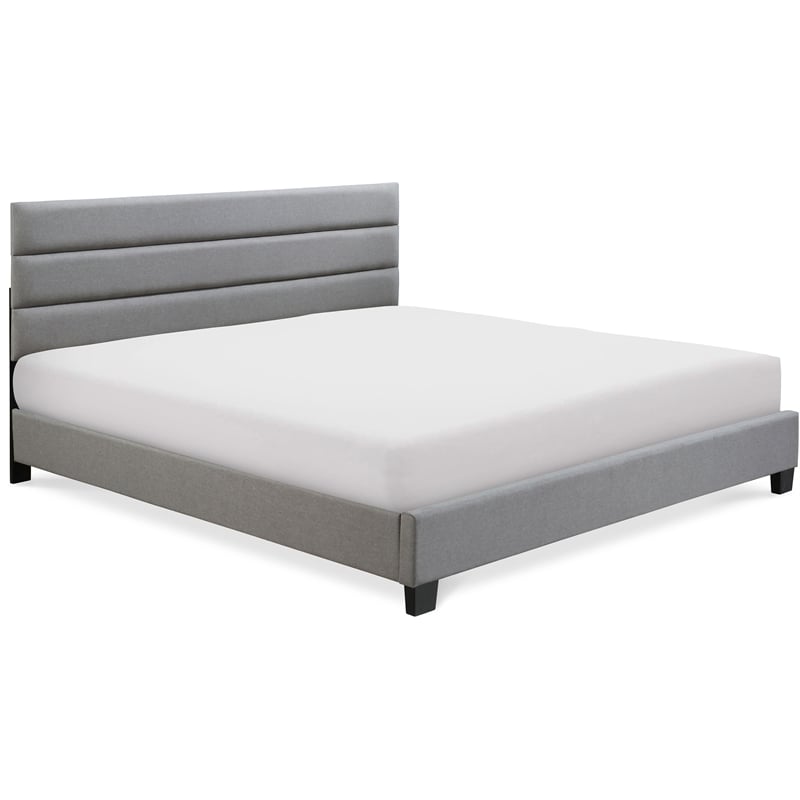 ClickDecor Hudson Upholstered Bed King Gray