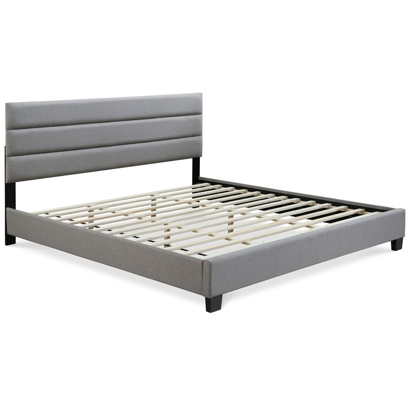 ClickDecor Hudson Upholstered Bed King Gray