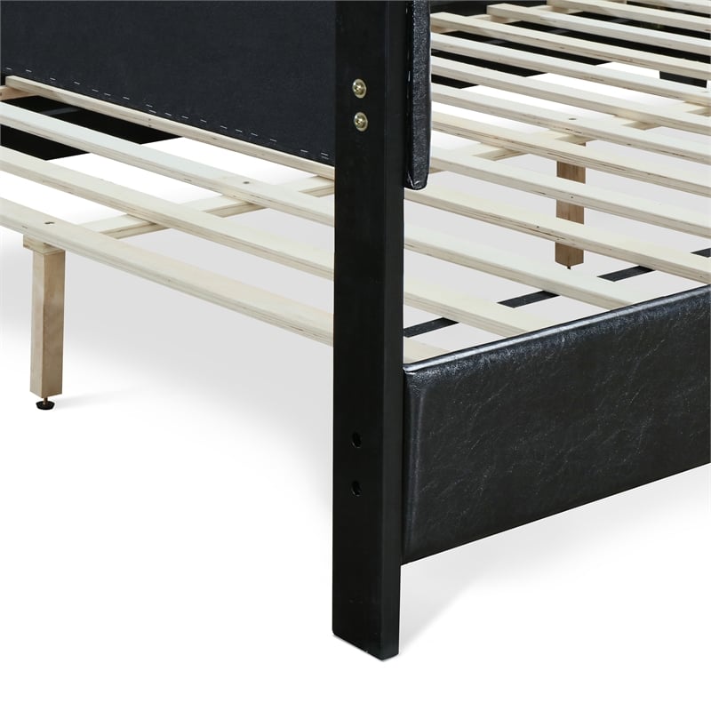 ClickDecor Hudson Leather Bed Queen Black