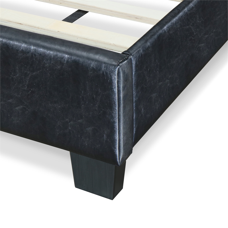 ClickDecor Hudson Leather Bed Queen Black
