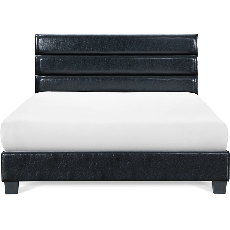 ClickDecor Hudson Leather Bed Queen Black
