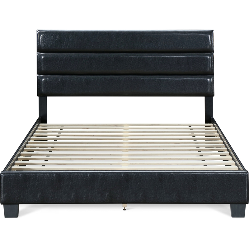 ClickDecor Hudson Leather Bed Queen Black
