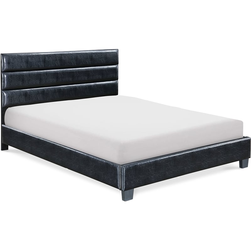 ClickDecor Hudson Leather Bed Queen Black