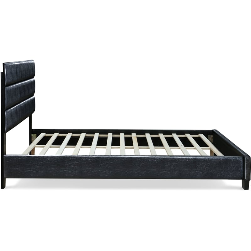 ClickDecor Hudson Leather Bed Queen Black