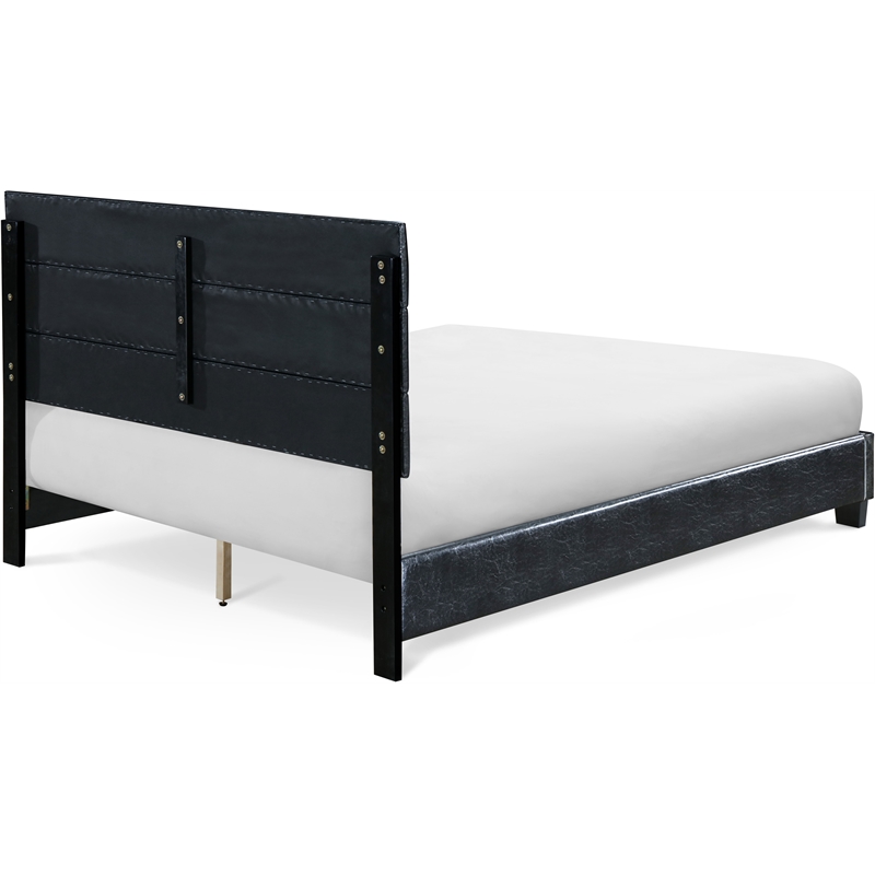 ClickDecor Hudson Leather Bed Queen Black