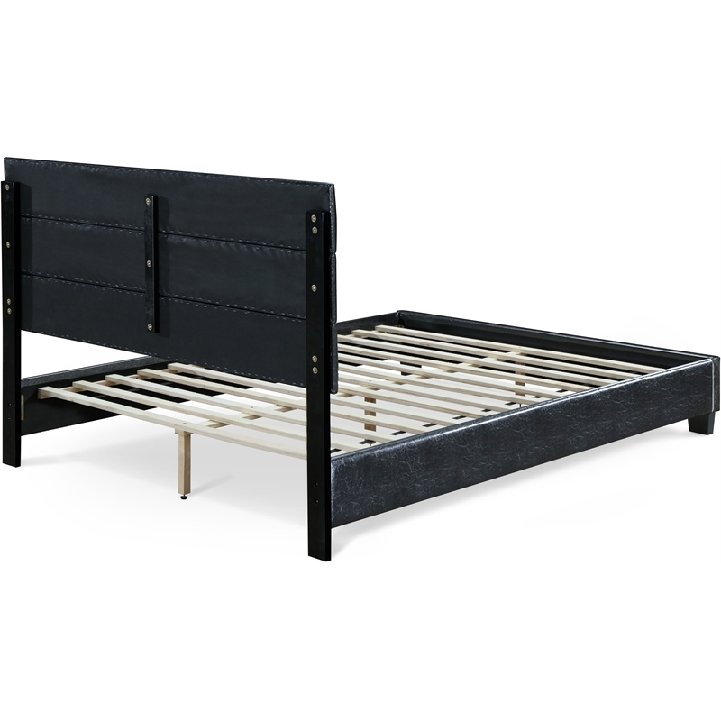 ClickDecor Hudson Leather Bed Queen Black