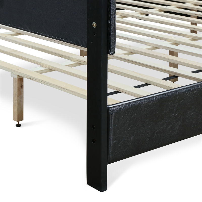 ClickDecor Hudson Leather Bed King Black