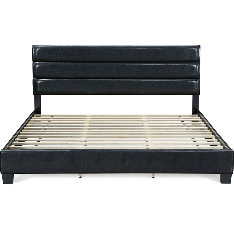 ClickDecor Hudson Leather Bed King Black