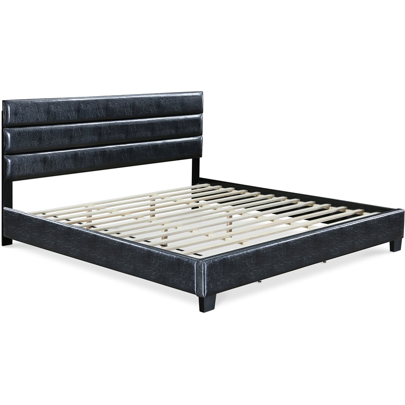 ClickDecor Hudson Leather Bed King Black