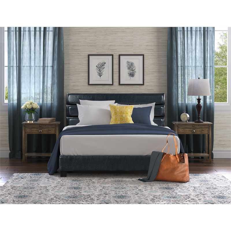 ClickDecor Hudson Leather Bed King Black