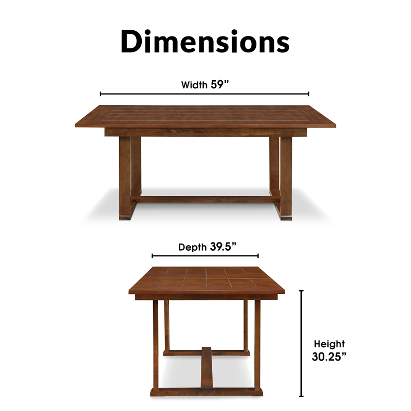ClickDecor Wesley Extendable Dining Table Brown