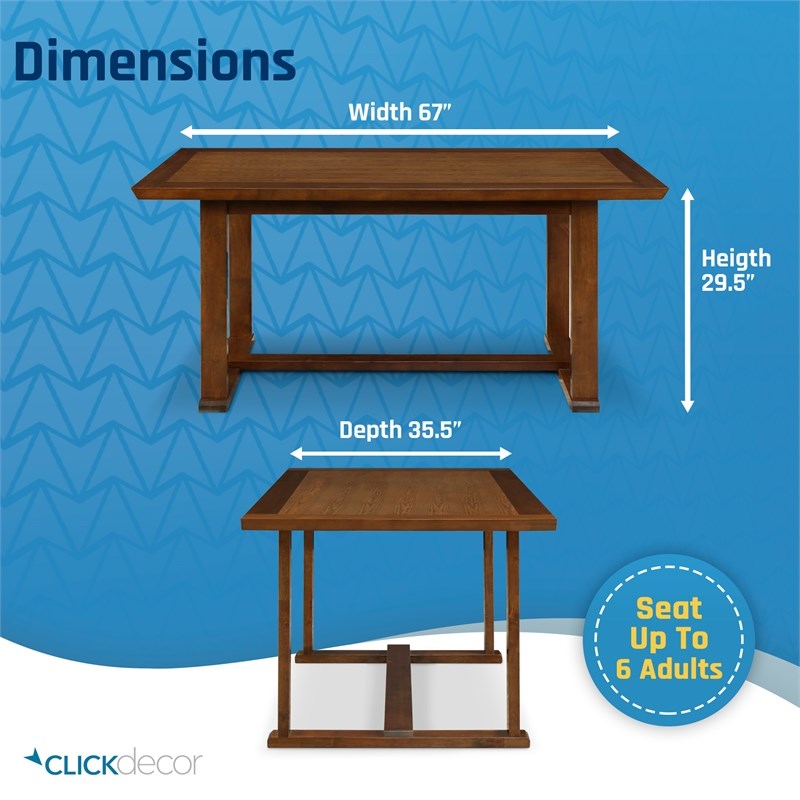 ClickDecor Vaughn Dining Table Brown