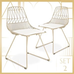 elle decor vivi metal dining side chair (set of 2)