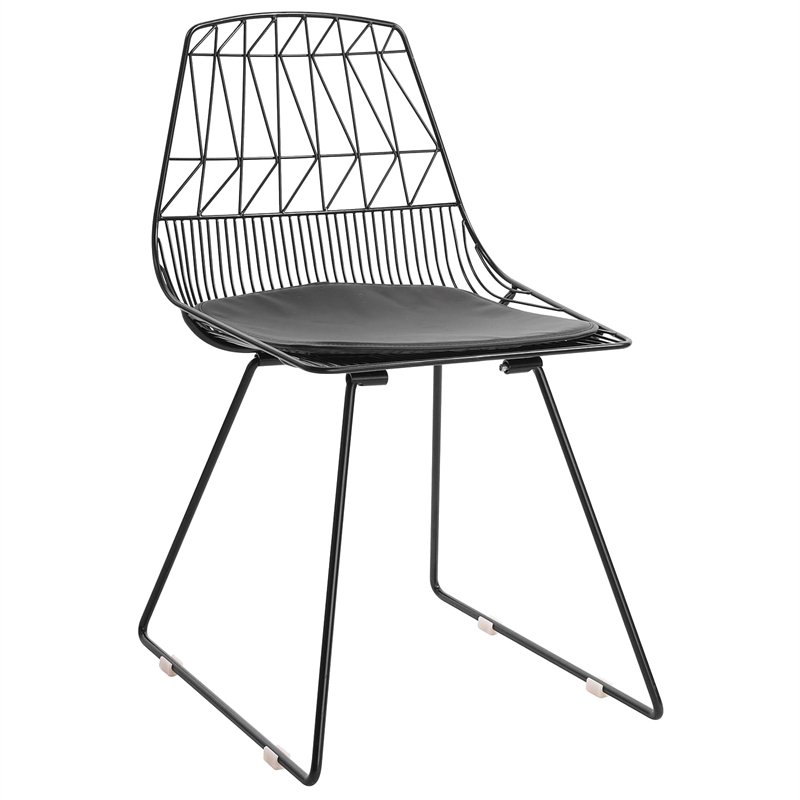 Adore Decor Vivi Metal Dining Side Chair in Noir Black (Set of 2)