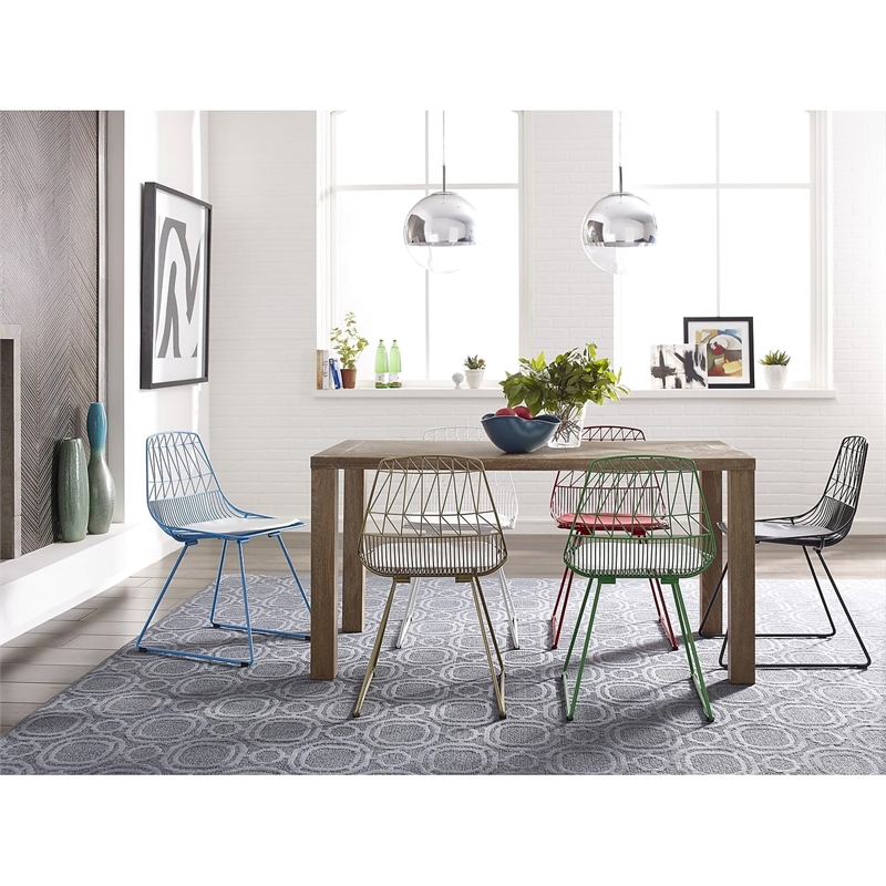 Adore Decor Vivi Metal Dining Side Chair in Noir Black (Set of 2)