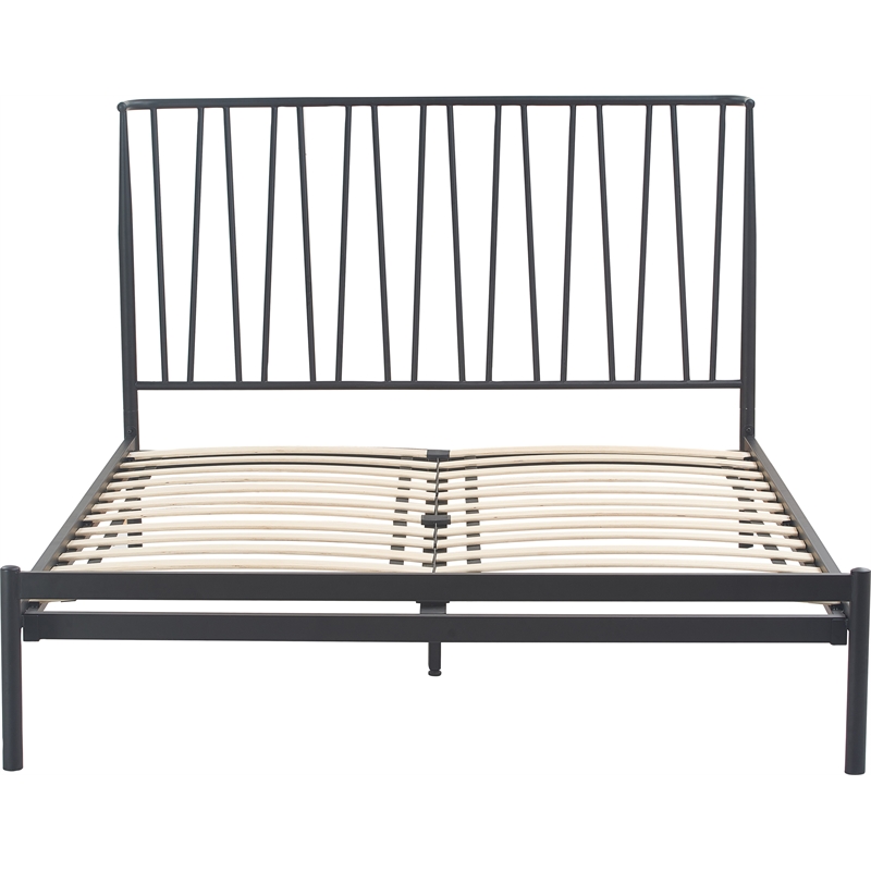 Adore Decor Stella Metal King Bed - Black