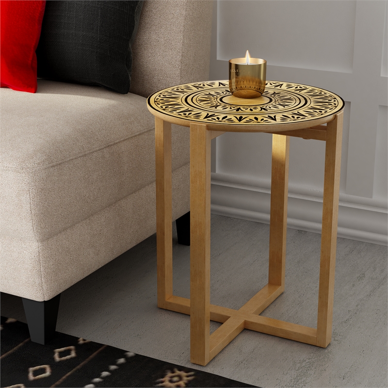 Adore Decor Dahlia Side Table in Natural
