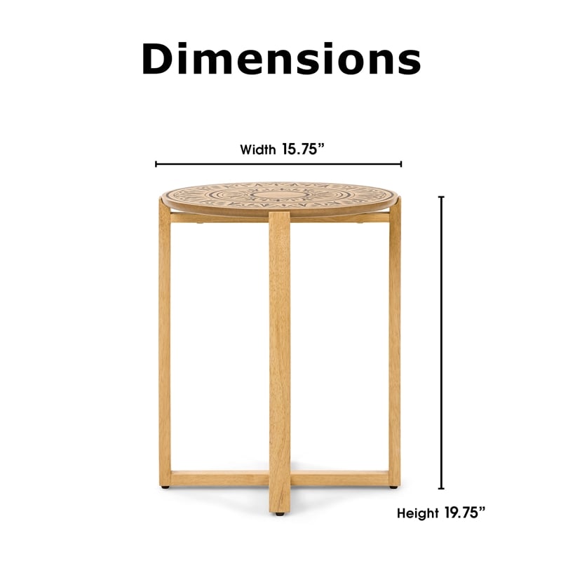 Adore Decor Dahlia Side Table in Natural