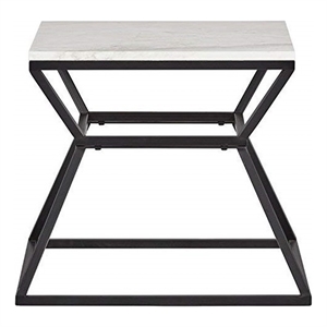 adore decor audrey marble accent table in black