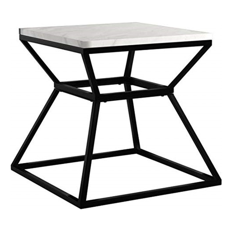 Adore Decor Audrey Marble Accent Table in Black