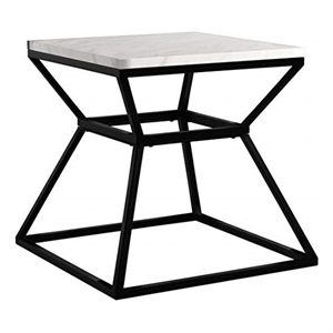 adore decor audrey marble accent table in black